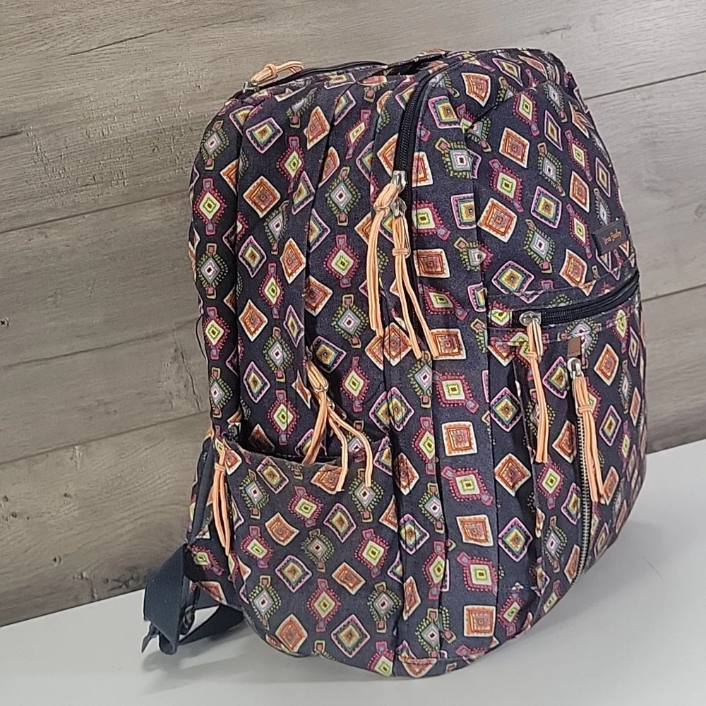 Vera Bradley Mini Medallions Backpack with Blue Multicolor Diamond Pattern